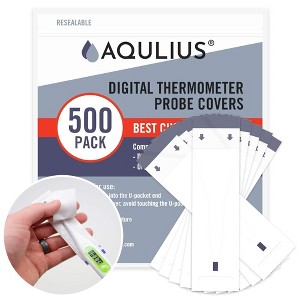 Aqulius 500 Pack Probe Covers for Oral & Digital Thermometer - Universal - Rectal Thermometer Covers - 1 of 4