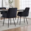 Dining Chairs Set of 2, Upholstered Kitchen Chairs with Comfortable Seat, velvet Dining Chairs with Armrests, Easy to Assemble and Clean - 2 of 4