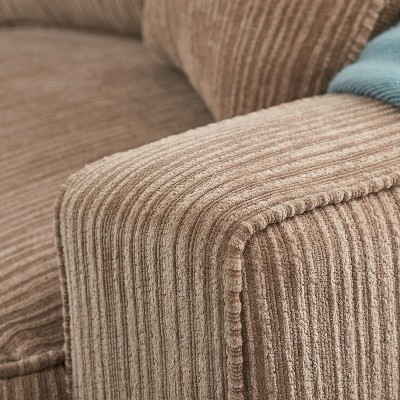 Beige Linen 78" Sofa with Removable Cushions