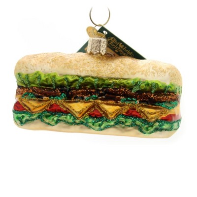 Old World Christmas 2.25" Deli Sandwich Bun Cheese Ornament  -  Tree Ornaments