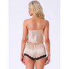 INSPIRE CHIC Women's Lounge Lace Sleeveless Removable Chest Cushion Cami and Shorts Pajama Set - 4 of 4