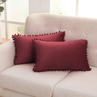 Deconovo Velvet Pom-Pom Pillow Covers 2-Pack – Multiple Sizes (Cover Only)