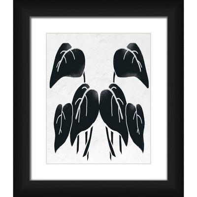 13" x 15" Matted to 2" Dark Beauty Leaves Picture Framed Black - PTM Images