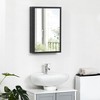 kleankin Wall Mounted Bathroom Medicine Cabinet with Hinged Door Storage Shelves for Living Room and Laundry Room Black - 2 of 4