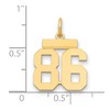 Black Bow Jewelry 14k Yellow Gold, Athletic Collection, Small Polished Number 86 Pendant - 2 of 3