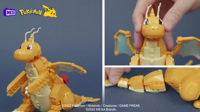 Mega Pokemon Dragonite Figure With Motion Building Set (388 Pc) : Target