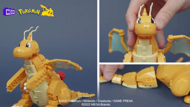 MEGA Pokemon Dragonite Figure with Motion Building Set (388 pc), 2 of 9, play video