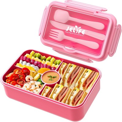 Bento Lunch Box for Kids with 4 Compartments, Leakproof Large Lunchbox,