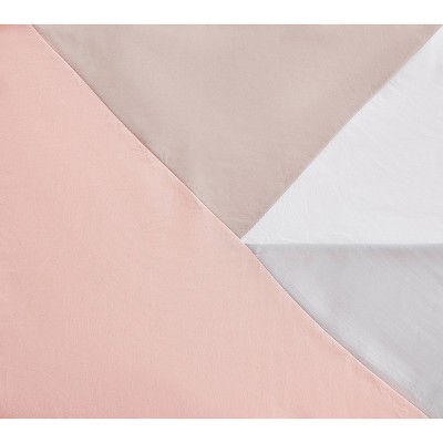 Twin Pink and Gray Microfiber Reversible Comforter Set