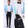 INSPIRE CHIC Men's Single Breasted Contrast Color Business Striped Blazer - 4 of 4