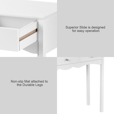White MDF Console Table with Storage Drawers