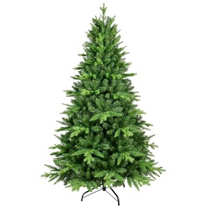 NAYSAYE Christmas Tree Soft White Glow with Full Branches and Easy Hinged Setup for Christmas Holiday Decor, Green, 40"*60"*12.32" - 1 of 4