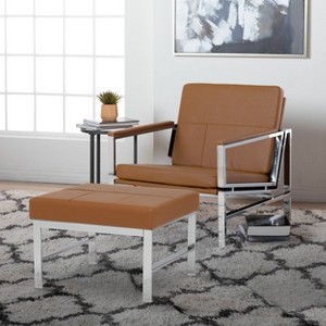 studio designs Atlas Mid-Century Modern Square Ottoman Blended - 1 of 4
