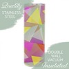Elanze Designs Neon Triangle Pattern Purple Yellow 20 ounce Stainless Steel Travel Tumbler - 3 of 4