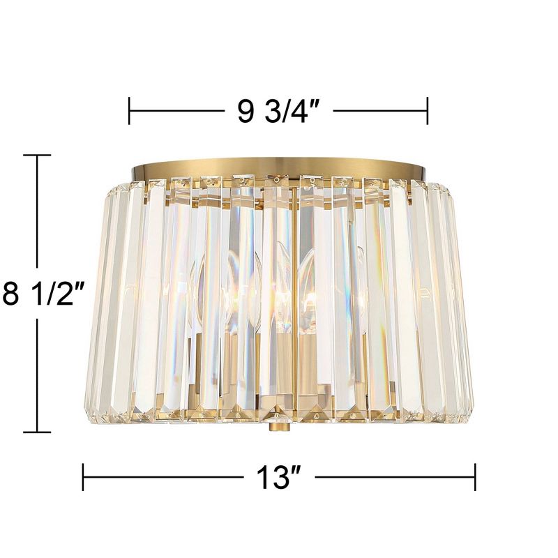 Possini Euro Design Crawford Modern Ceiling Light Flush Mount Fixture 13" Wide Soft Gold 4-Light Clear Crystal for Bedroom Kitchen Living Room Hallway, 4 of 8