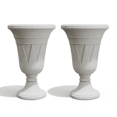 DSVIMOY Planter, 2PCS Indoor Outdoor Garden Planter, Trophy Flower Pot for Flowers, Herbs, Plants, Grey, 15.76"*15.76"*23.64"