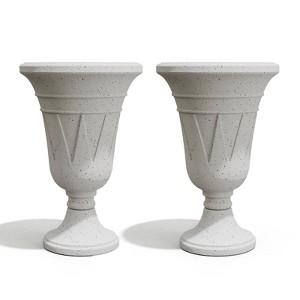 DSVIMOY Planter, 2PCS Indoor Outdoor Garden Planter, Trophy Flower Pot for Flowers, Herbs, Plants, Grey, 15.76"*15.76"*23.64" - 1 of 4