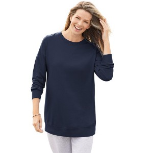 Woman Within Plus Size Fleece Sweatshirt - 1 of 4
