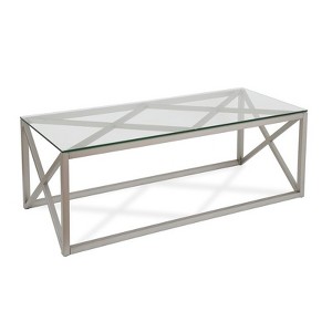 17' Metal Geometric Coffee Table in Gray - Henn&Hart  - 1 of 4