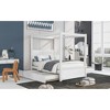 Full Size Wood Canopy Bed with Trundle and Support Slats - 3 of 4