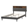 Modern Full Size Platform Bed, Grey Upholstered Kids Bed Frame, 250LBS Weight Capacity, No Box Spring Needed - 4 of 4