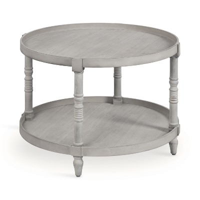 Kate and Laurel Bellport Round Wood Coffee Table, 29x29x21, Gray