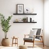 FurnitureR Floating Shelves Set of 2, Wall Shelves for Home Decor, Rustic Wall Mounted Display Ledge for Living Room, 31.5 Inch Wide, Black - 2 of 4