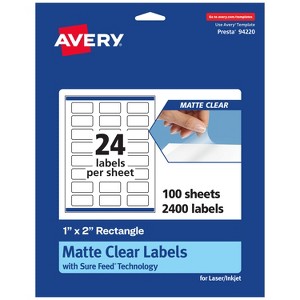 Avery Matte Clear Labels,  1" x 2" Rectangle - 1 of 4