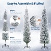 Pencil Prelit Christmas Tree, Snow Flocked Xmas Tree with 332 Branch Tips, 170 Warm White LED Lights & Foldable Stand, for Home, Office - 2 of 4