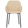 vidaXL Dining Chairs, 2 Pcs, Cream Fabric and Faux Leather - 4 of 4