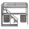 TiramisuBest Twin Loft Bed with Desk & Shelves, White, Space-Saving Wooden Loft Bed for Kids, Study & Play - 4 of 4