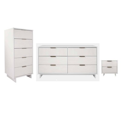 Manhattan Comfort 3pc Granville Chest with Double Dresser and Nightstand Bedroom Set