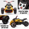 12V Ride on ATV Electric Motorcycle, Battery Powered Electric Vehicle w/LED Lights, High & Low Speed, Horn, Music, USB, Treaded Tires - 3 of 4