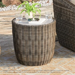 Spruce & Spring Patio Wicker Furniture Set Outdoor Rattan Bistro Set - 1 of 4