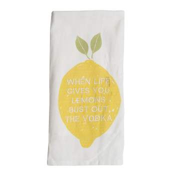 "Life Gives You Lemons" 27 x 18 Inch Embroidered Kitchen Tea Towel - Foreside Home & Garden