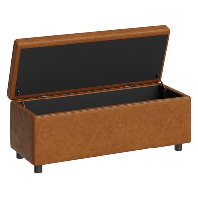 Storage Ottoman Bench, Mid-Century Modern Entryway Bedroom Bench