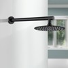 Cobbe 8-Inch Round Rain Shower Kit Matte Black Single Handle Shower Faucet with 15.74-Inch Shower Arm Valve Included - 2 of 4