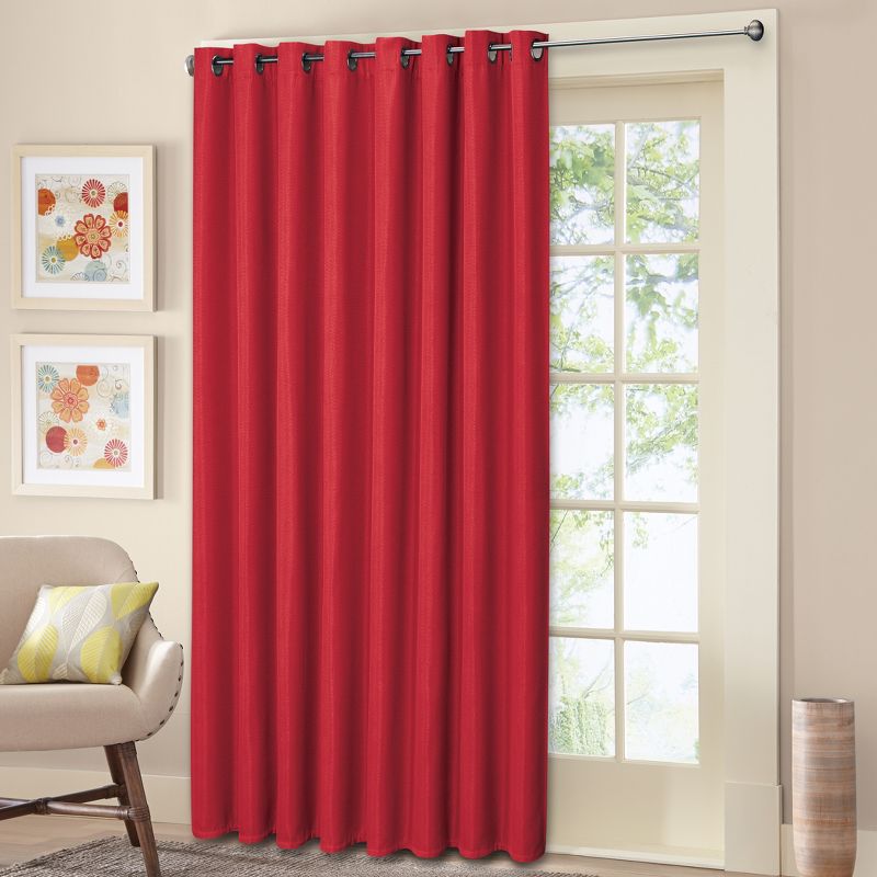 Collections Etc Textured Grommet Top Blackout Patio Curtain Panel, 2 of 5
