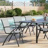 7-Piece Patio Dining Table Sets for 6, Outdoor Aluminum Frame Dining Furniture Set with Umbrella Hole ,6 Chairs, for Backyard, Porch, Pool, Terrace - 4 of 4