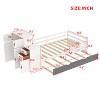 NicBex Twin Size Multifunctional Wood Platform Bed, Trundle Bed with Sample Bookshelf and Movable Wardrobe, Space-Saving Design for Bedroom - 2 of 4