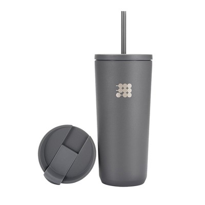 Cubitt Travel Mug 20 oz Double Walled Vacuum Insulated Stainless Steel with 2 lids, Straw and Coffe, Cupholder Friendly, Perfect for Hot & Cold Beverages