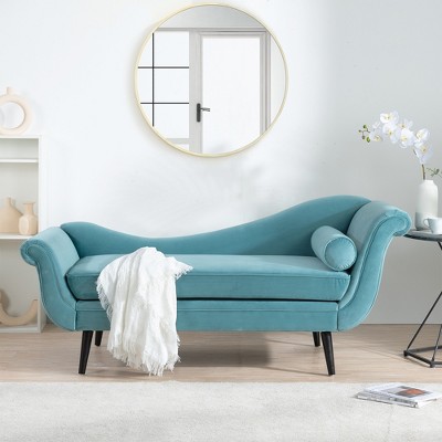 VYNXARIA Classic Sled Design Sofa Chair with Imported Tapered Birch Legs, Ergonomic Curled Edge Pillow,and High-Density Sponge Filling Green