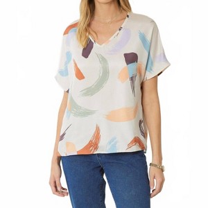 Women's Brushstroke V-neck Top - entro - 1 of 4