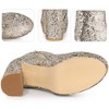 Perphy Women's Platform Glitter Round Toe Zip-Up Block Heels Ankle Boots - 3 of 3