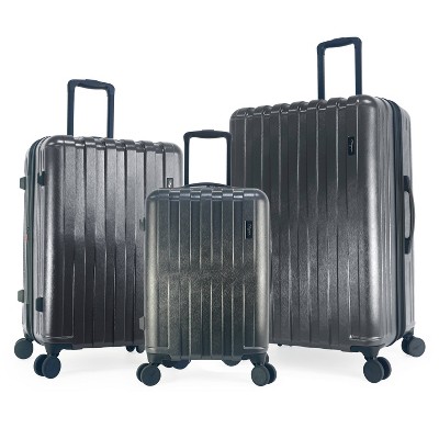 Olympia USA Checked Sidewinder 3-piece Expandable Hardside Spinner Luggage Set