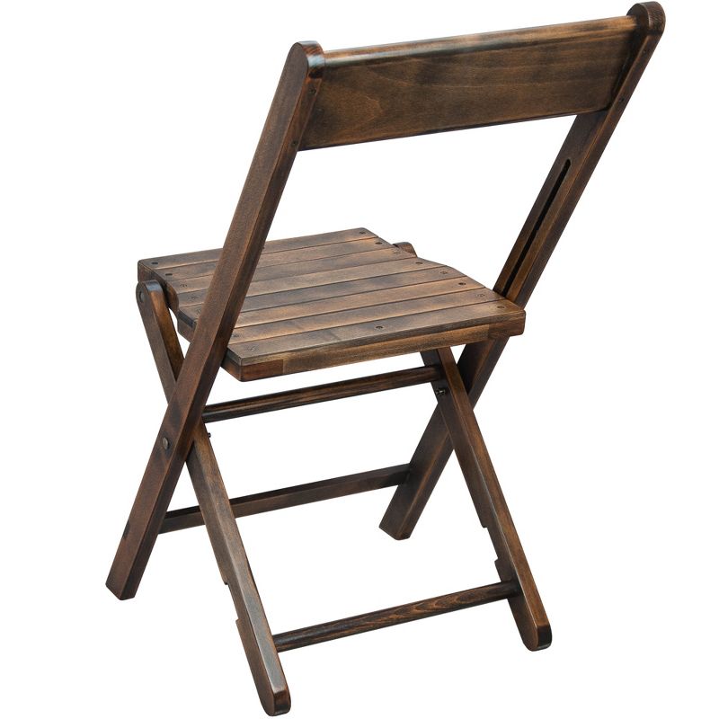 Emma and Oliver Slatted Wood Folding Wedding Chair - Event Chair - Antique Black, Set of 4, 3 of 7