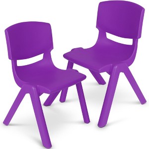Playkidiz Kids Plastic Chair Set of 2- Preschool Chairs - Purple - 1 of 4