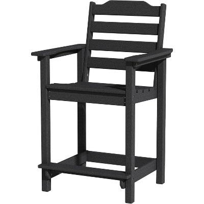 MaseiKar Tall Adirondack Chair, 24 inches HDPE Bar Height Outdoor Chair, All Weather Resistant Adirondack Bar Stools for Balcony, Porch Kitchen