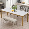Lirago White 78" Rectangular Dining Table E1 Particle Board Metal Frame 27.5x78.7x29.5 6-8 Seater Kitchen Table - 4 of 4