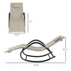 Aghana Digitals Light Brown Zero-Gravity Outdoor Rocking Chair with Sling Fabric, Removable Pillow - 2 of 4